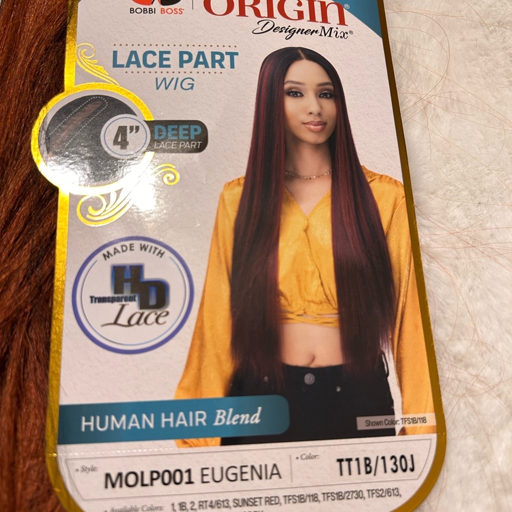 Lace Part Wig - Deep Red
